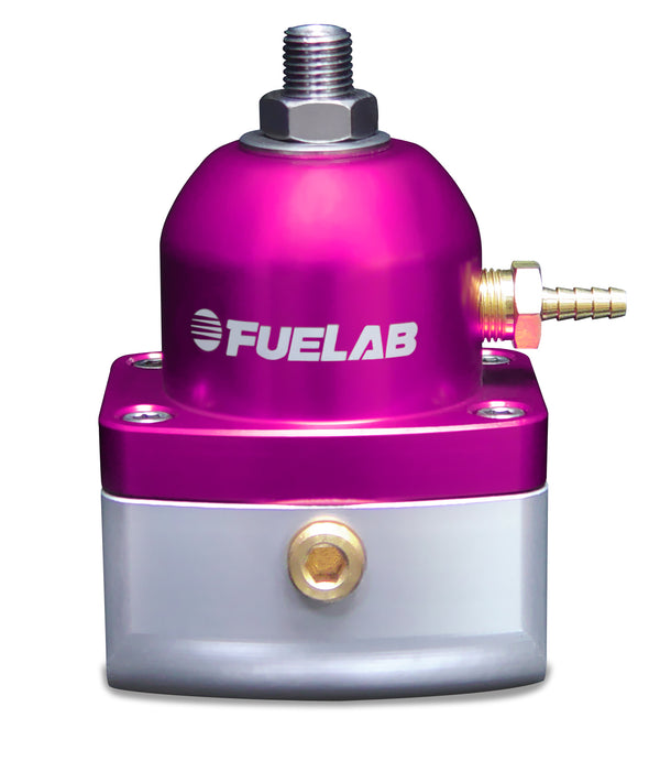 Universal TBI Throttle Body Injection Adjustable Fuel Pressure Regulator Large Seat 10-25 psi 2  -10AN Inlets 1  -6AN Return Purple FUELAB