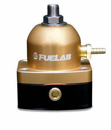 Universal TBI Throttle Body Injection Adjustable Mini Fuel Pressure Regulator 10-25 psi 2  -6AN Inlets 1  -6AN Return Gold FUELAB