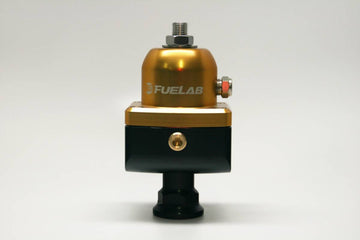 Universal CARB Adjustable Fuel Pressure Regulator Blocking Style 1-3 psi (1) -8AN Inlet (2) -8AN Outlets Gold FUELAB