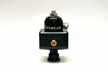 Universal CARB Adjustable Fuel Pressure Regulator Blocking Style Mini 4-12 psi (1) -6AN Inlet (2) -6AN Outlets Black FUELAB