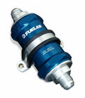 In-Line Fuel Filter Standard Length -6AN Inlet/Outlet 10 Micron Replaceable Fabric Element Blue FUELAB