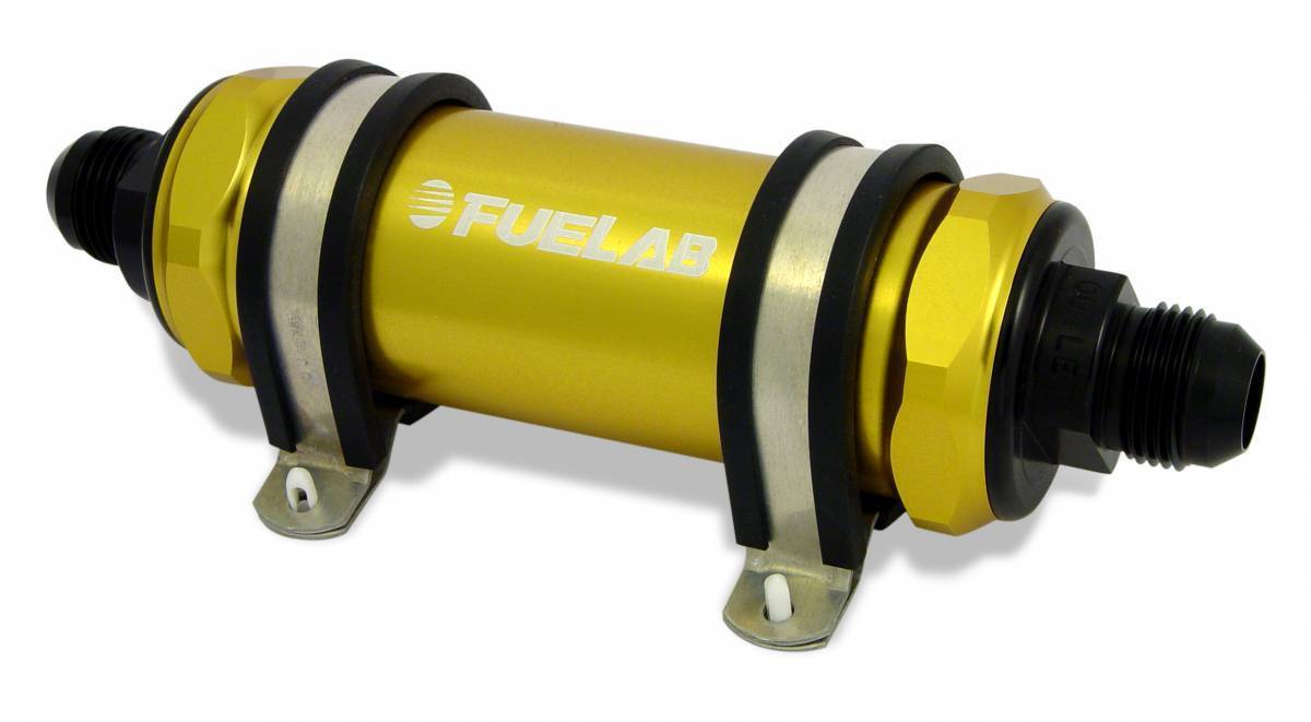 In-Line Fuel Filter Long Length -6AN Inlet/Outlet 40 Micron Stainless ...