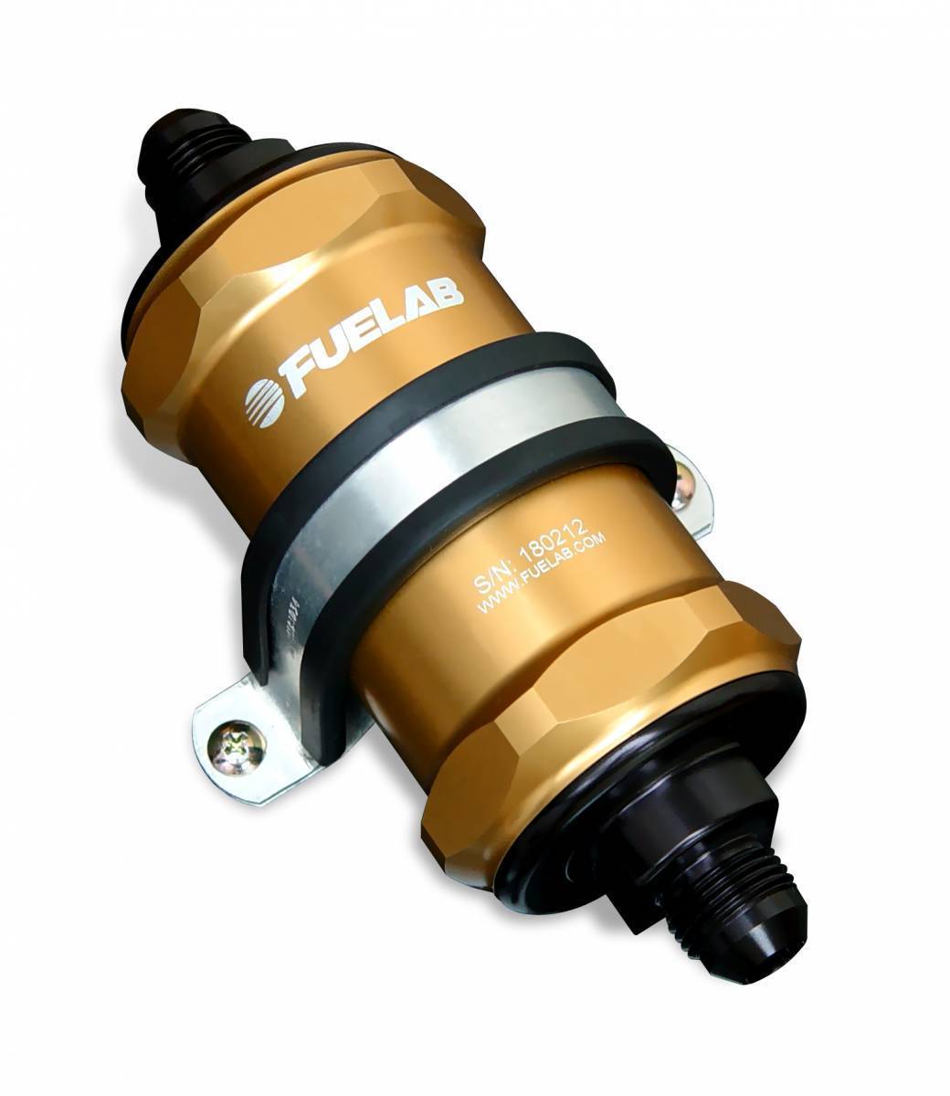 In-Line Fuel Filter Standard Length -8AN Inlet/Outlet 40 Micron Stainl ...